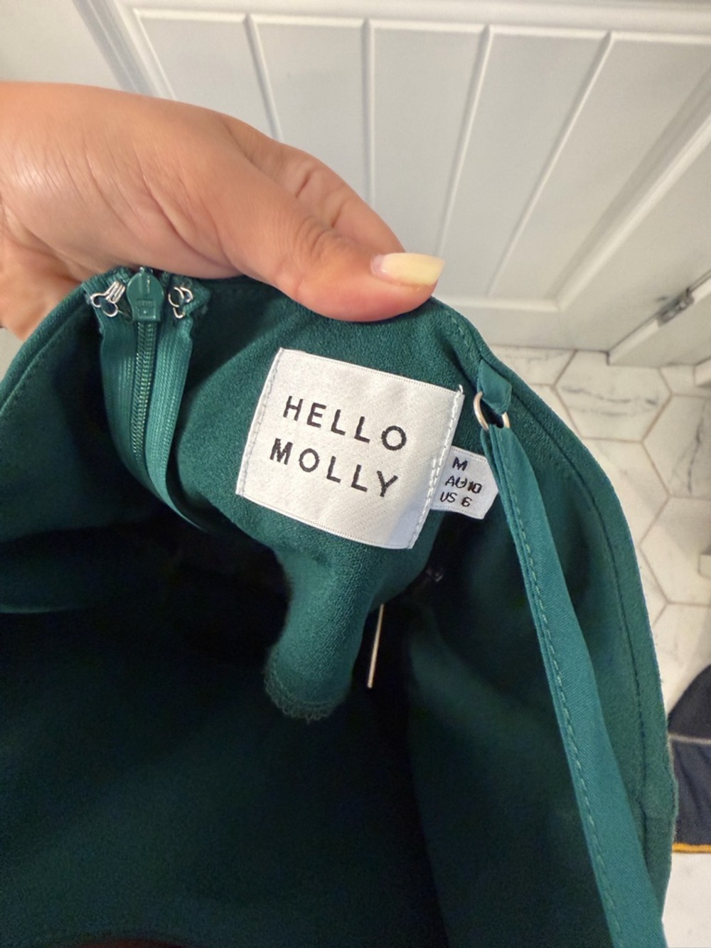Hello Molly Emerald Green Ruffle Hem Slip Dress - Picture 4 of 5